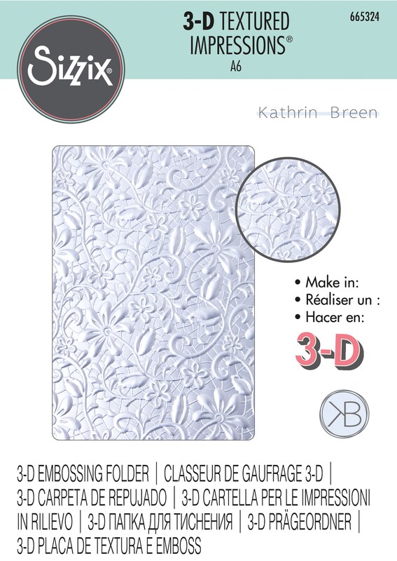 Lacey 3-D Textured Impressions Embossing Folder - Sizzix