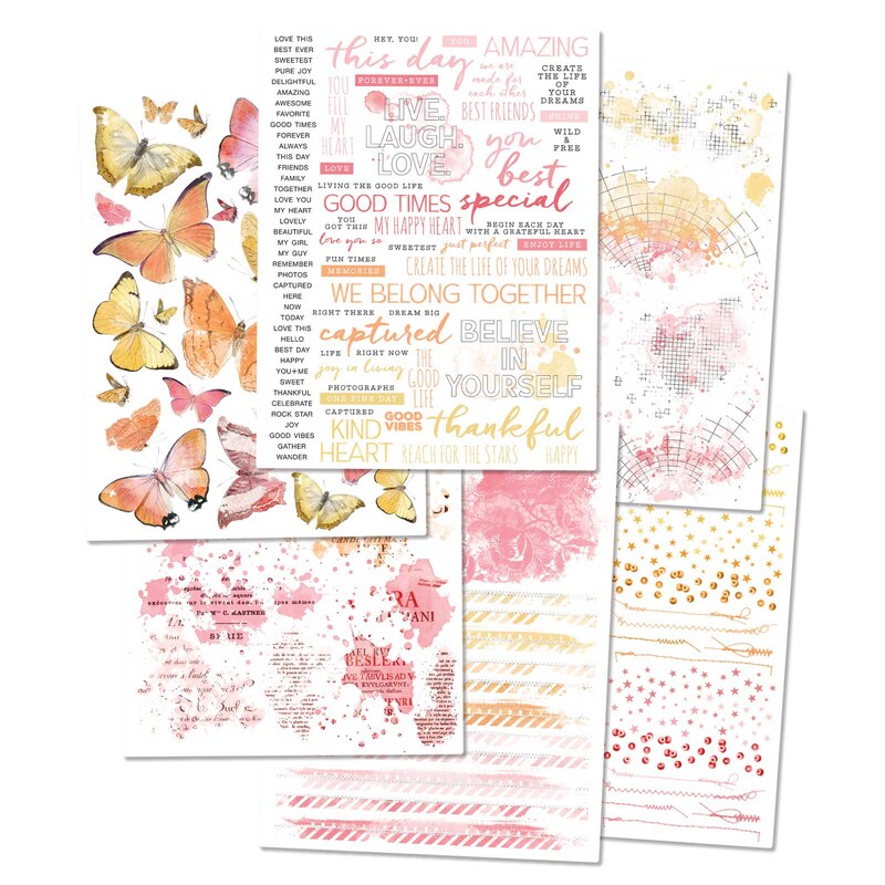 Spectrum Sherbet 6x8 Strawberry Lemonade Rub-on Transfer Set - 49 And Market