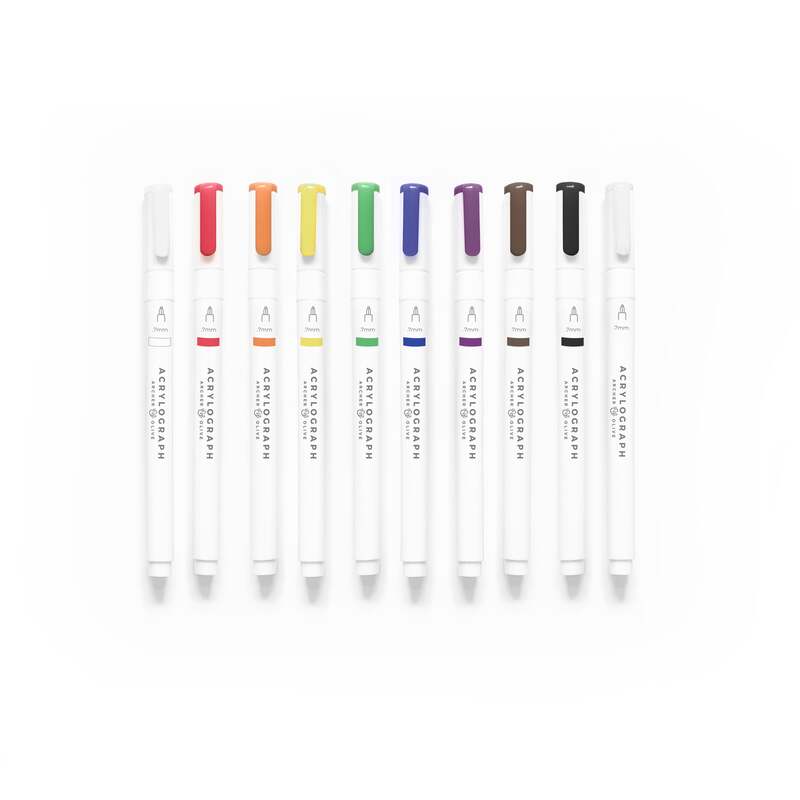 Acrylograph Pens Primary Collection 0.7mm Tip - Archer &#x26; Olive
