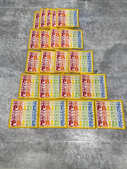 Pride Collection: PRIDE Rainbow Bag, Embroidered Iron-on Patch/LGBTQ Patch, Sz 3x3" inches