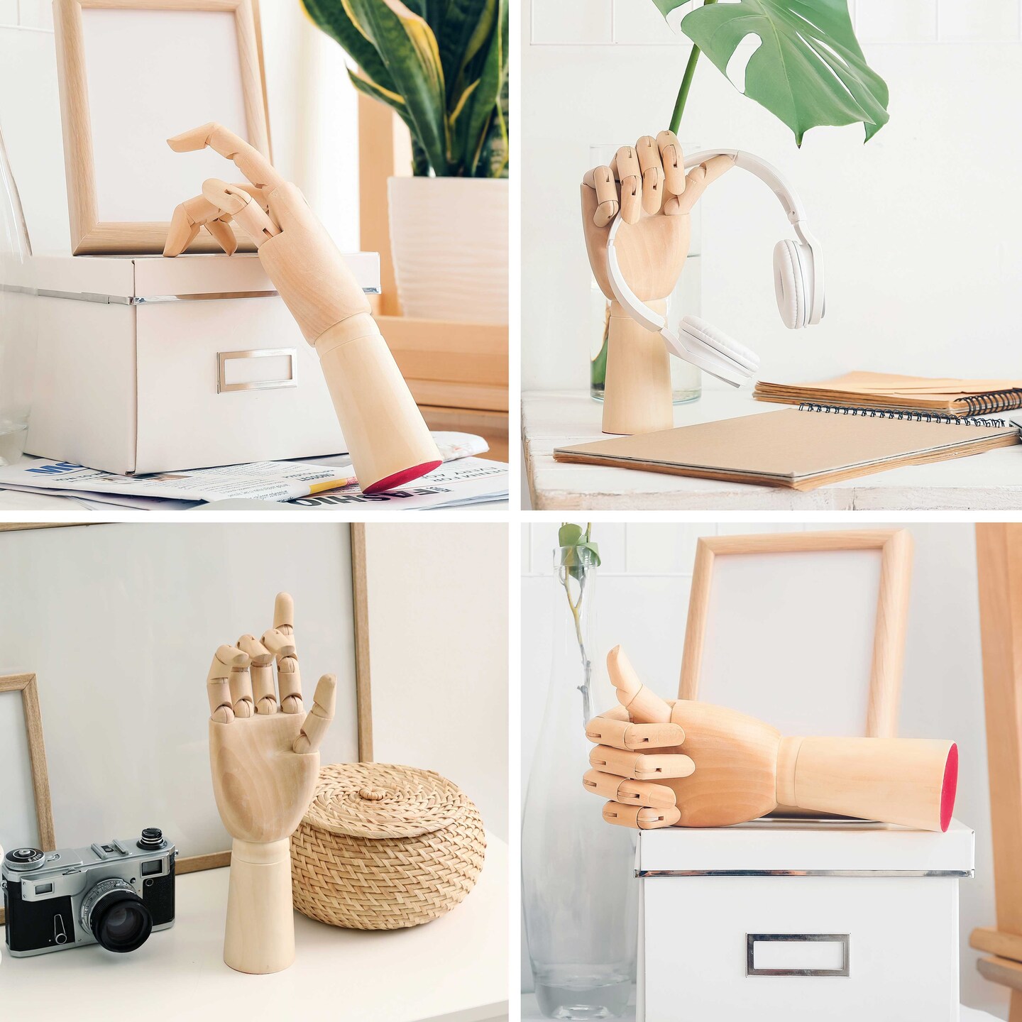Wood Artist Drawing Manikin Articulated Mannequin with Wooden Flexible Fingers - Perfect for drawing the human hand (7&#x22; Right Hand)