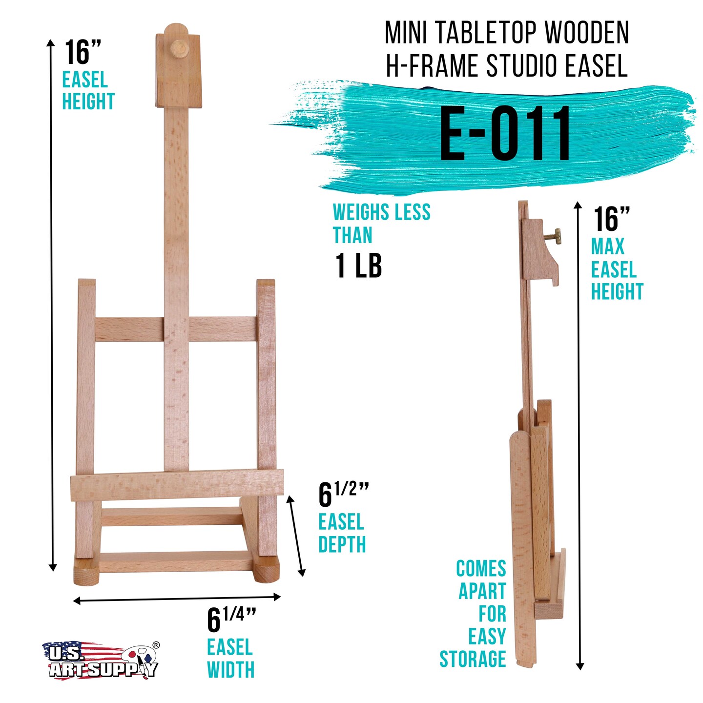 16 Mini Tabletop Wooden H Frame Studio Easel Artists Adjustable