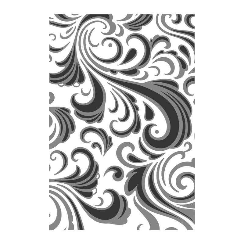 Swirls Texture Fades Multi-Level Embossing Folder by Tim Holtz - Sizzix