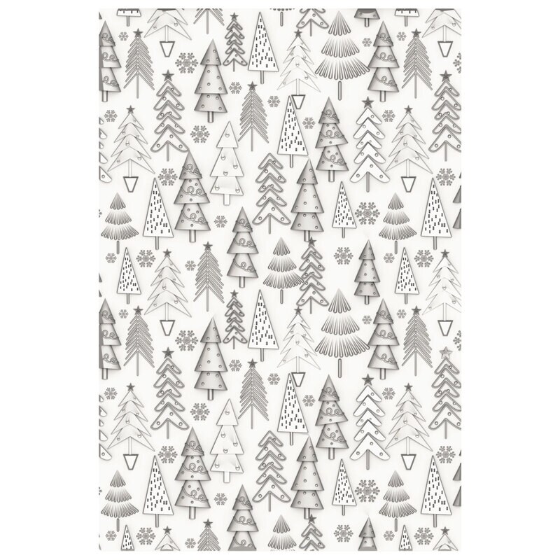 Christmas Tree Pattern 3D Texture Fades Embossing Folder - Sizzix