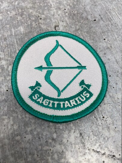 Sagittarius, Astrology Iron-On Patch, Embroidered Zodiac Signs, Vintage, 3&#x22; inches