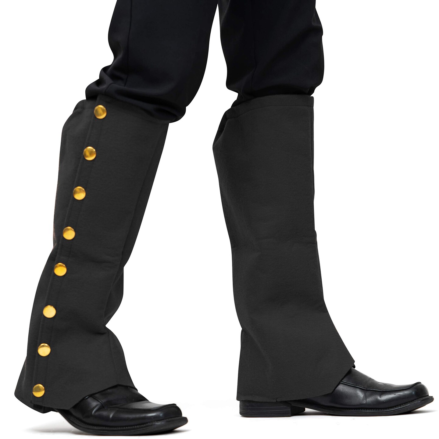 Faux Suede Steampunk Boots Over The Shoe Black Costume Boots