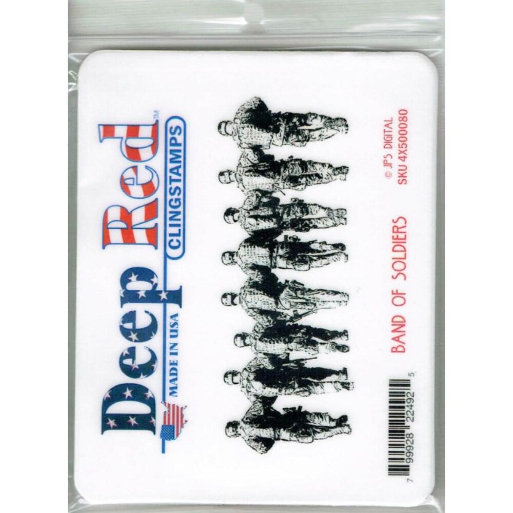 Deep Red Stamps Band of Soldiers Rubber Cling Stamp  4 x 1.5 inches