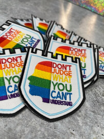 Pride Collection: &#x22;You Can&#x27;t Judge&#x22; Embroidered Iron-on Patch, LGBTQ Patches, Sz 3.5&#x22; inches