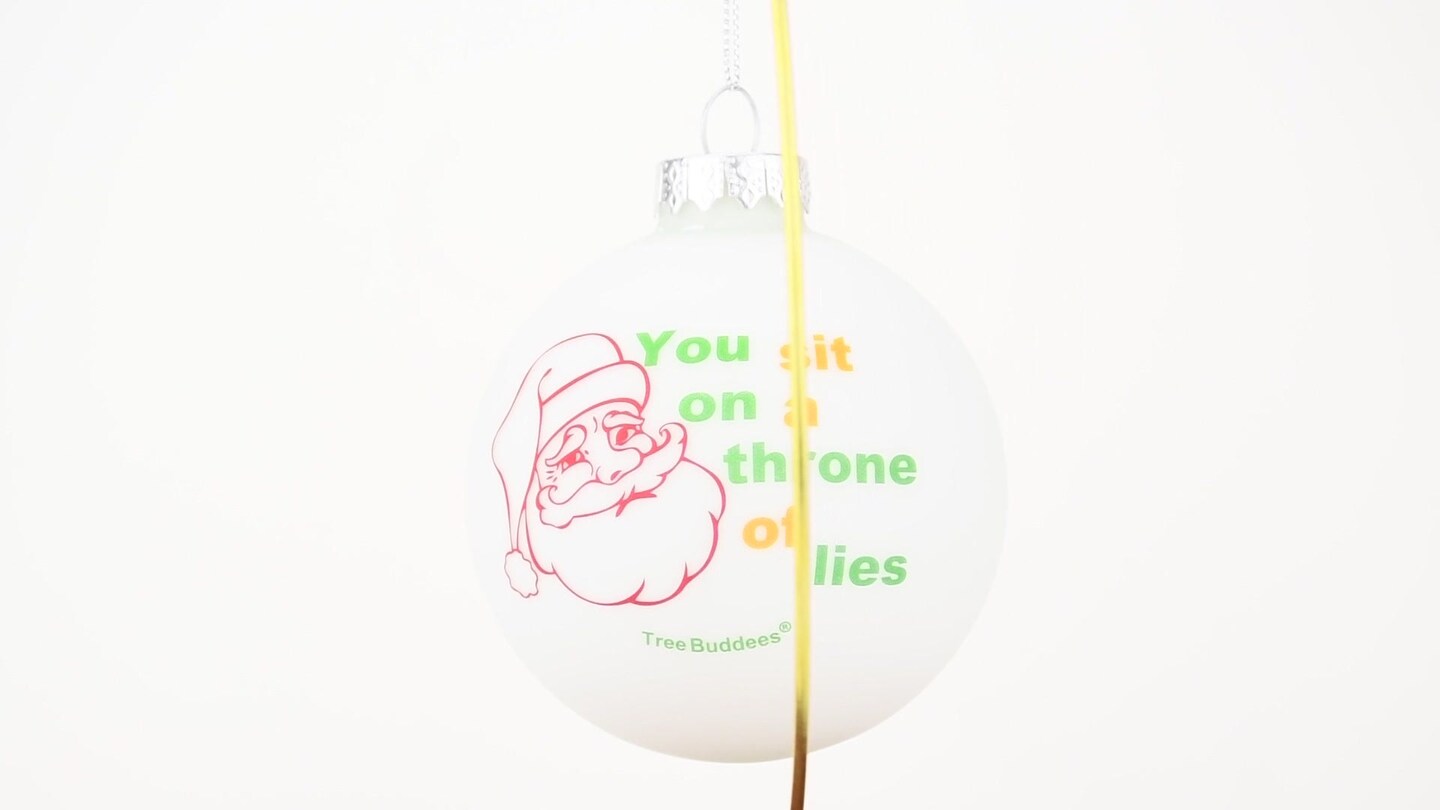 You Sit On A Throne of Lies Glass Christmas Ornament