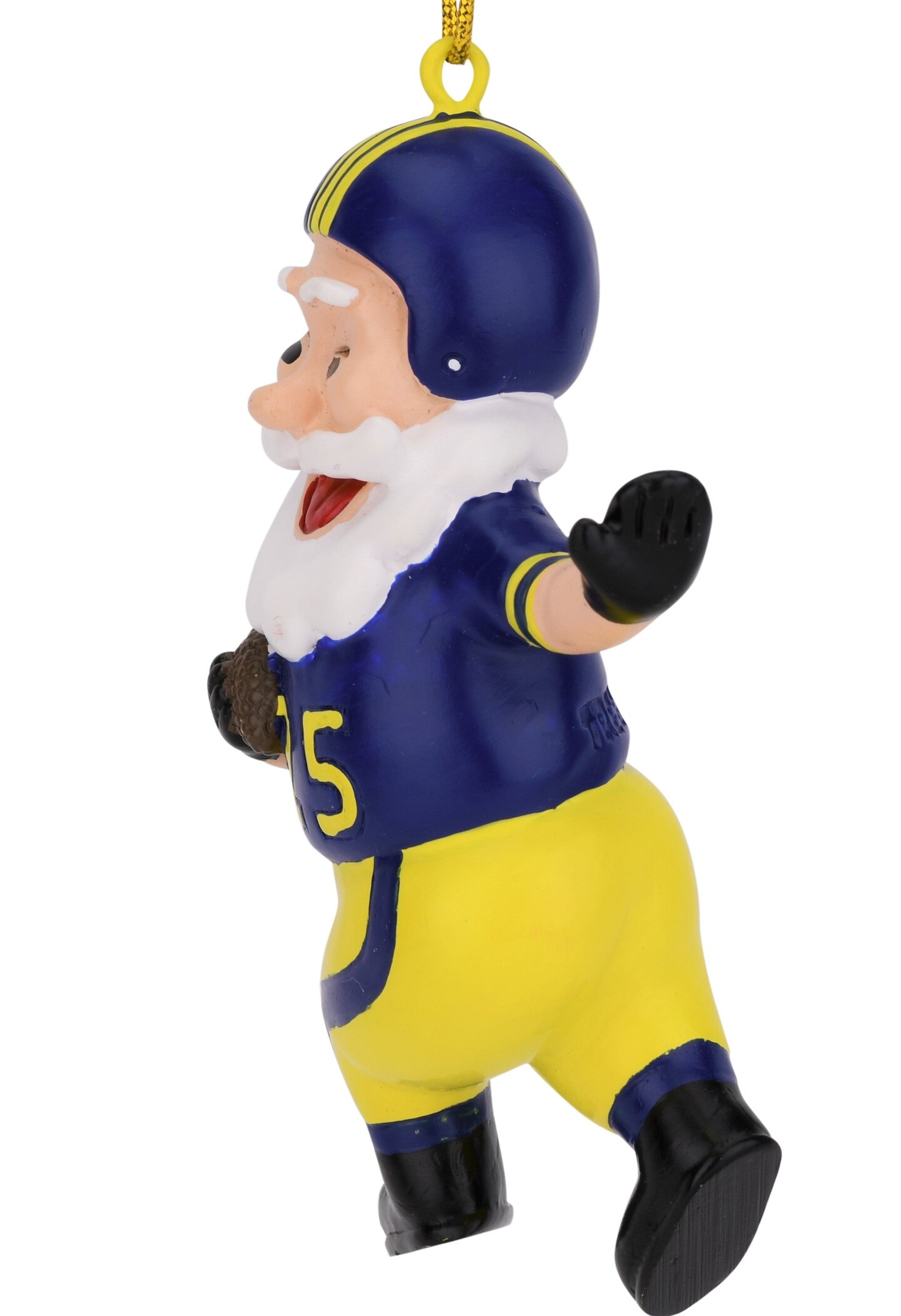 Tree Buddees Touchdown Santa Christmas Sports Football Ornament (Blue & Yellow)