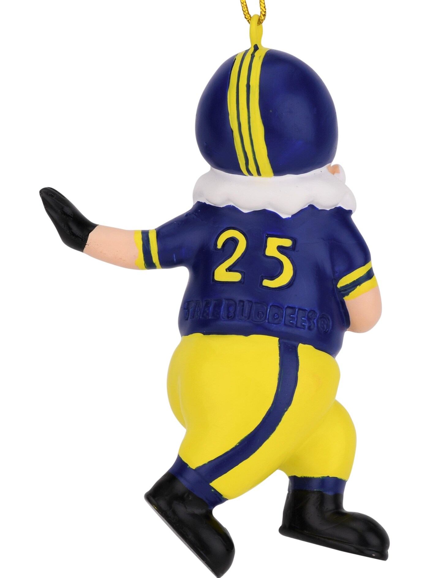 Tree Buddees Touchdown Santa Christmas Sports Football Ornament (Blue & Yellow)