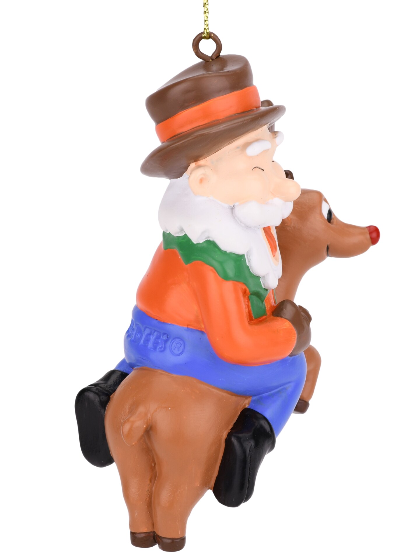 Cowboy Santa Riding Reindeer Christmas Ornament