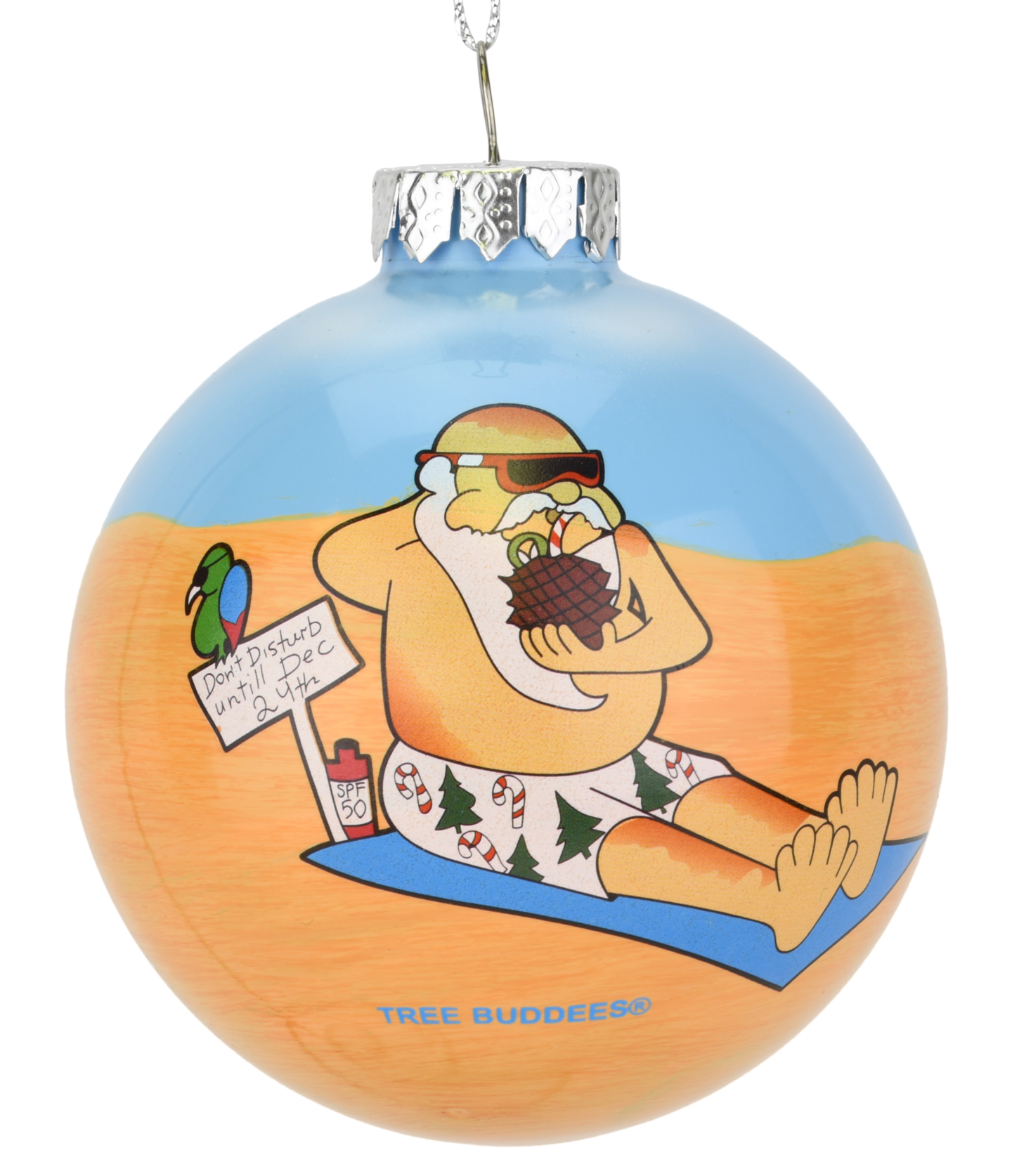 Tree Buddees Santa on Vacation at The Beach Christmas Ornament