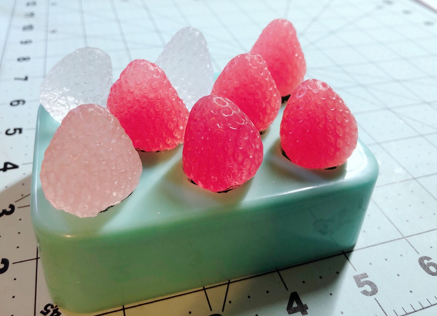 8pc 3D Strawberry Silicone Mold. Realistic Food Shape Mold, For Wax | Embed | Soap | Resin Castings