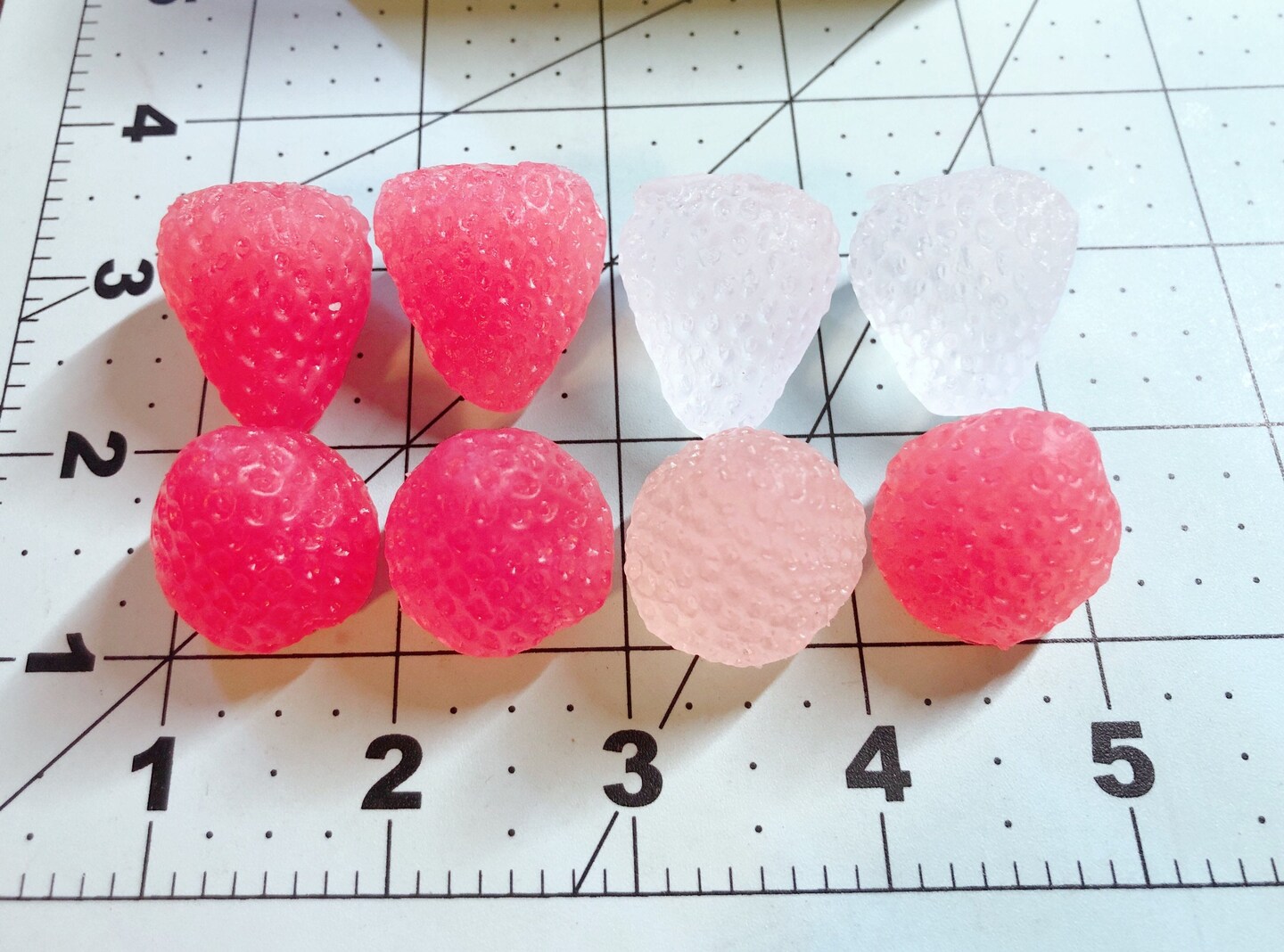 8pc 3D Strawberry Silicone Mold. Realistic Food Shape Mold, For Wax | Embed | Soap | Resin Castings
