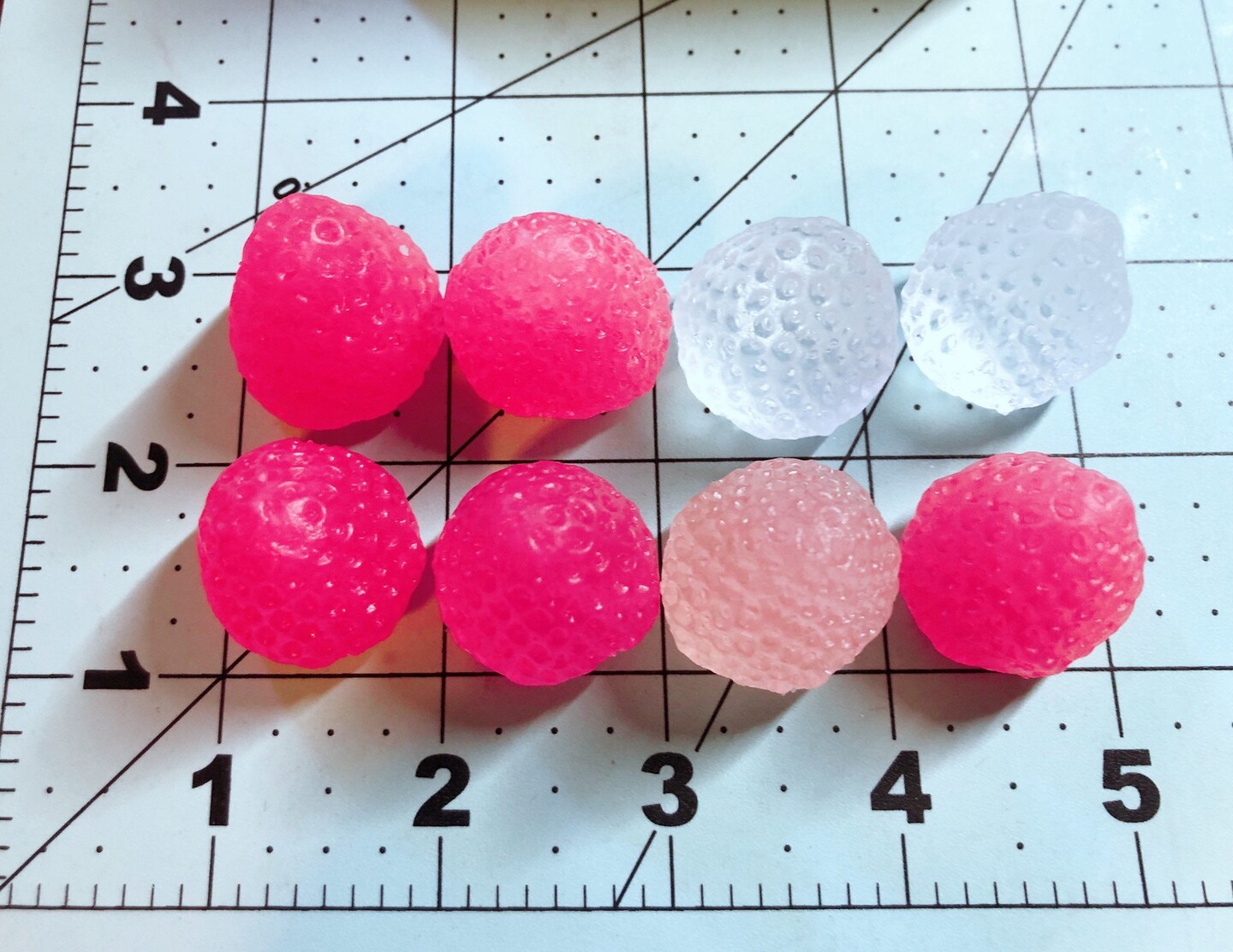 8pc 3D Strawberry Silicone Mold. Realistic Food Shape Mold, For Wax | Embed | Soap | Resin Castings