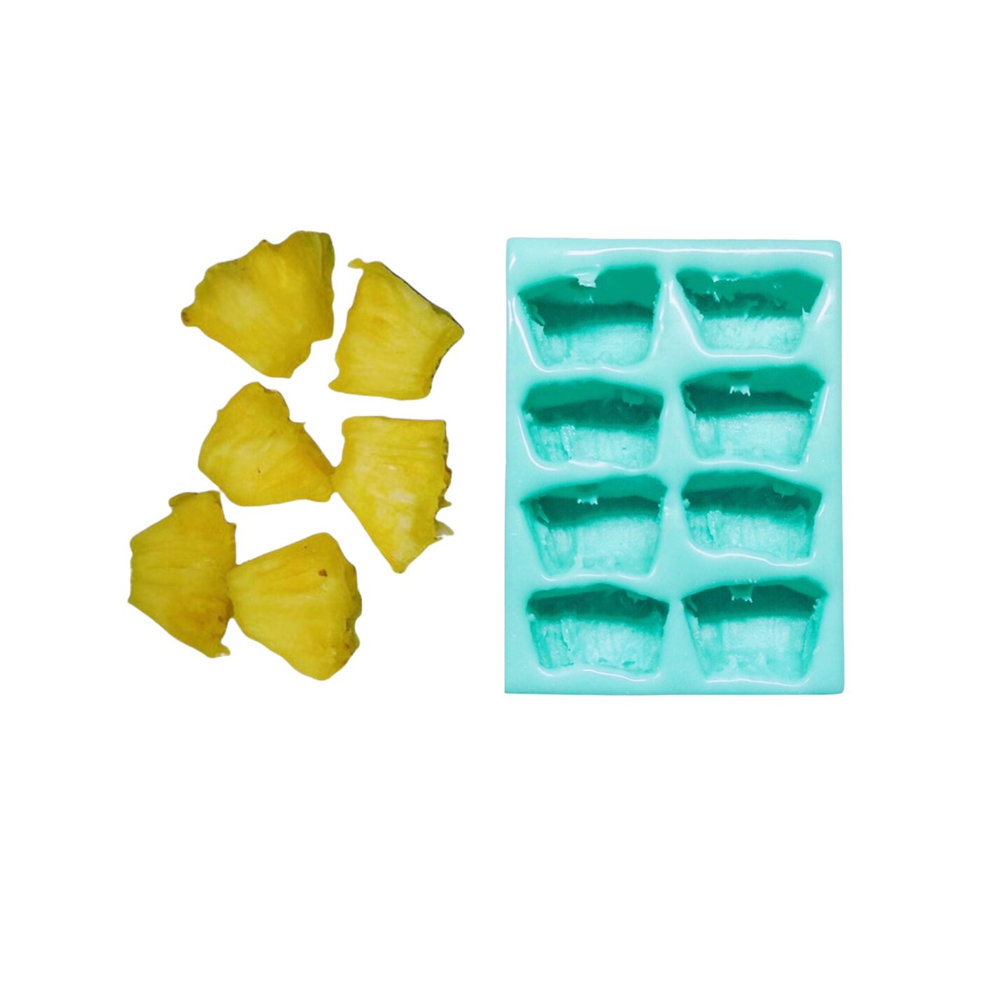8pc Pineapple Chunks Tid Bits Silicone Mold for Wax Melts | Candles | Resin Castings| EMBEDS