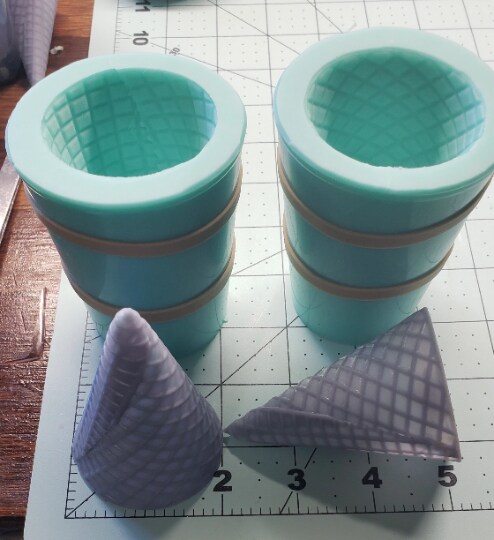 2pc Realistic Ice Cream Medium Waffle Cone | Ice Cream Cup Silicone Mold | Dessert Shape Silicone Mold| Soap| Candle | Mold for Wax| Mold for Resin