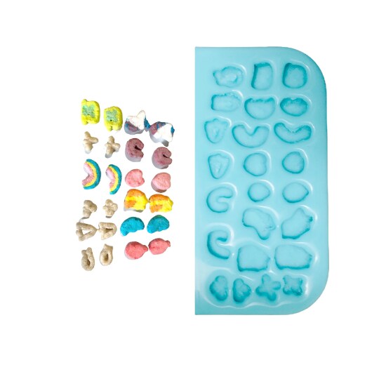 24Pc Luckie Charmin Cereal Type Silicone Mold. For Resin| Wax| Candle Embeds| Soap Silicone Mold