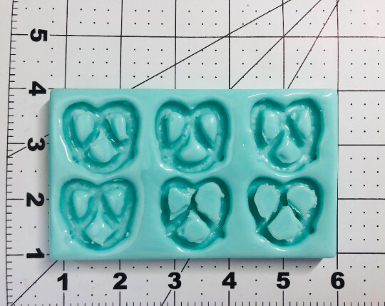 6pc Realistic Mini Pretzels | Dessert Shape Silicone Mold| Soap| Candle | Mold for Wax| Mold for Resin