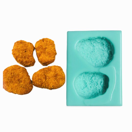 2pc Chicken Nuggets Silicone Mold. Embeds for Wax | Soap | Polymer Clay | Resin
