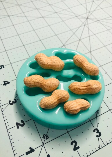 10pc Peanuts with Shell Silicone Mold| Realistic Peanuts| Food Shaped Mold| Candle| Soap | Embeds. Mold for wax| resin|Cla