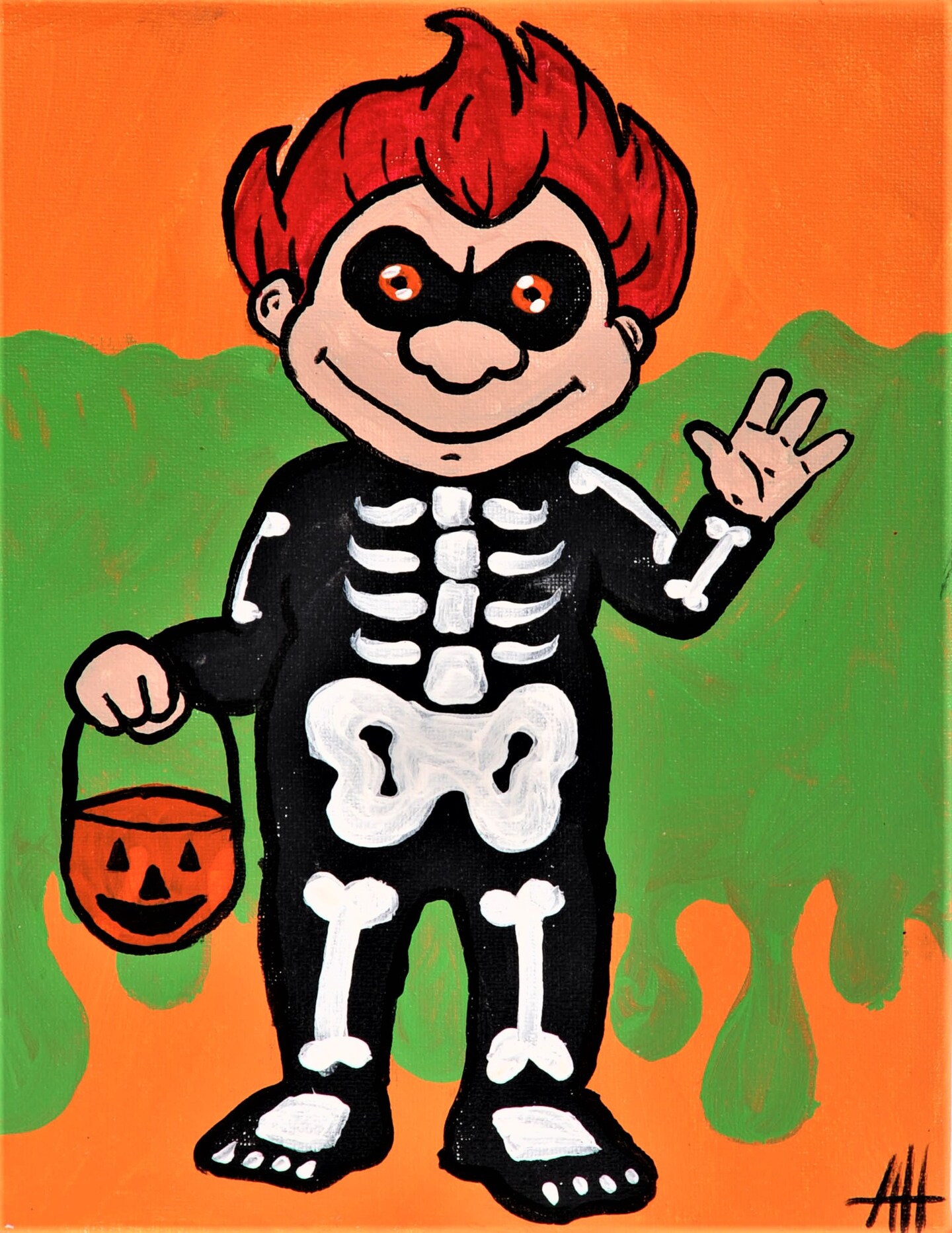 Painting Kit - Halloween Hal Acrylic Painting Kit &#x26; Video Lesson - Paint and Sip At Home - Paint Party