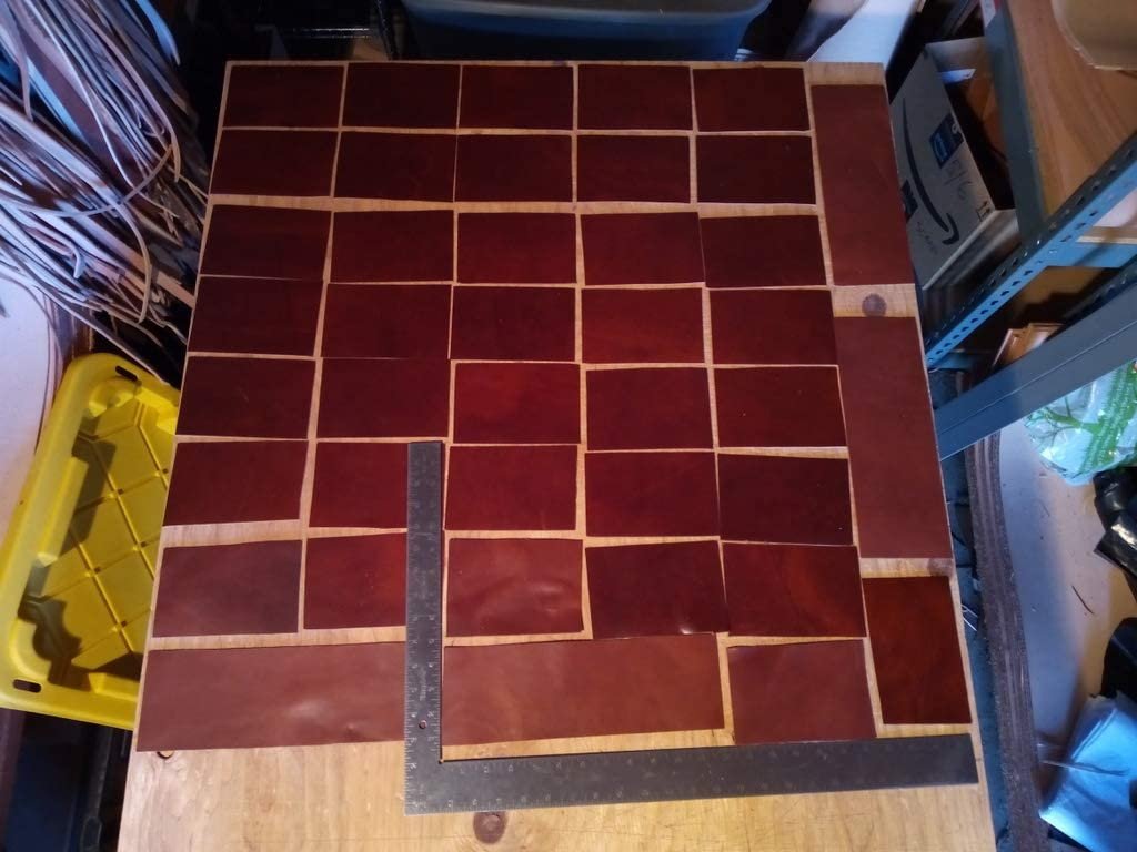 Scrap Leather Strong 3 SQUER FEET 18 PCS 4&#x27;&#x27;X 6&#x27;&#x27;, Medium Weight (1.8mm Thick), for Crafts/Tooling/Workshop : All Natural Grain Leather : Color Bourbon Brown