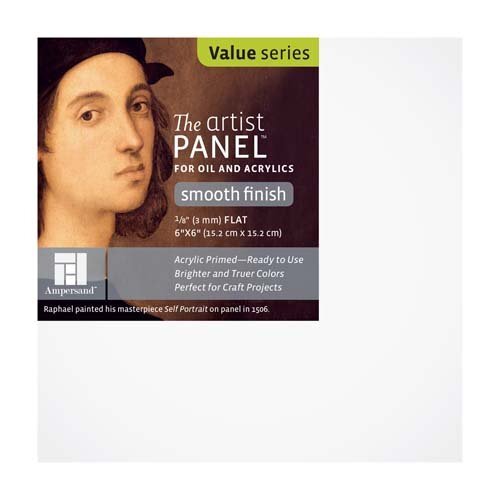 Primed Smooth 1/8 Inch Flat 6x6 Canvas - Ampersand