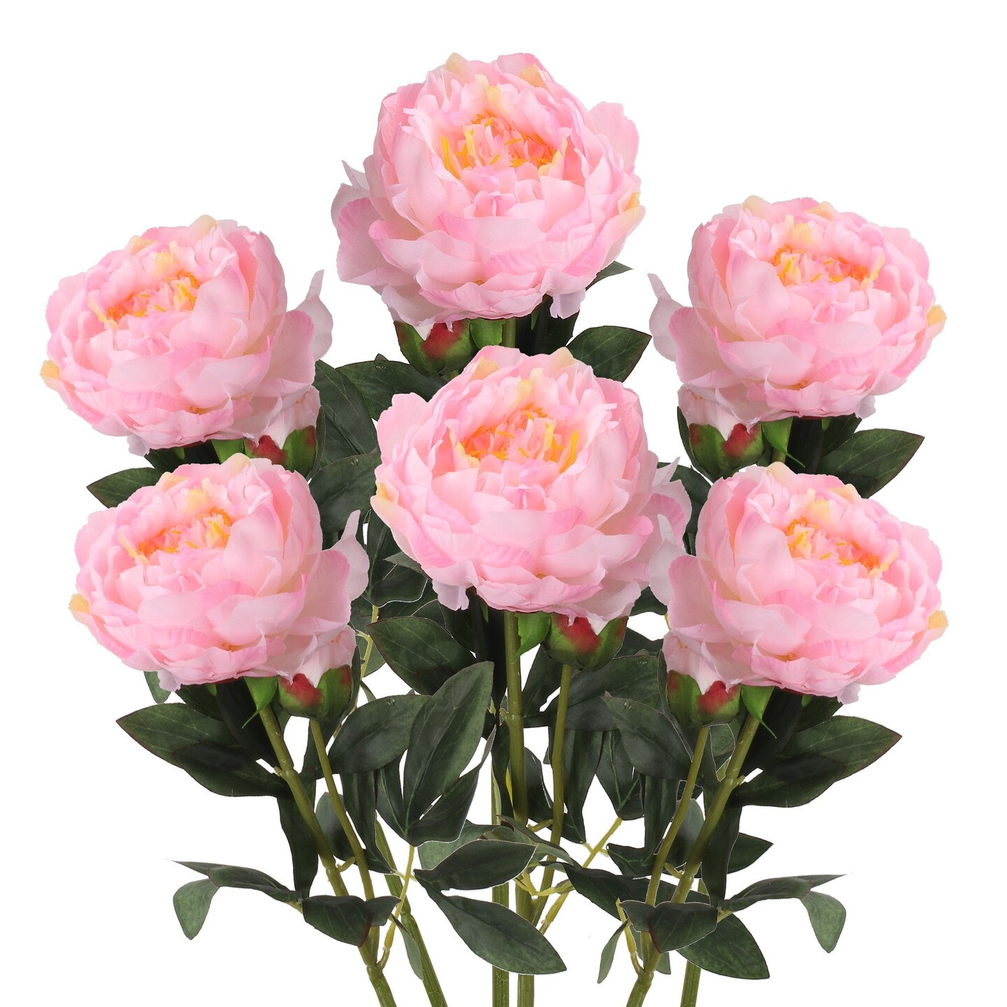 Grand Verde Peonies Artificial Flowers Silk Peony Heads 25” Tall Stems