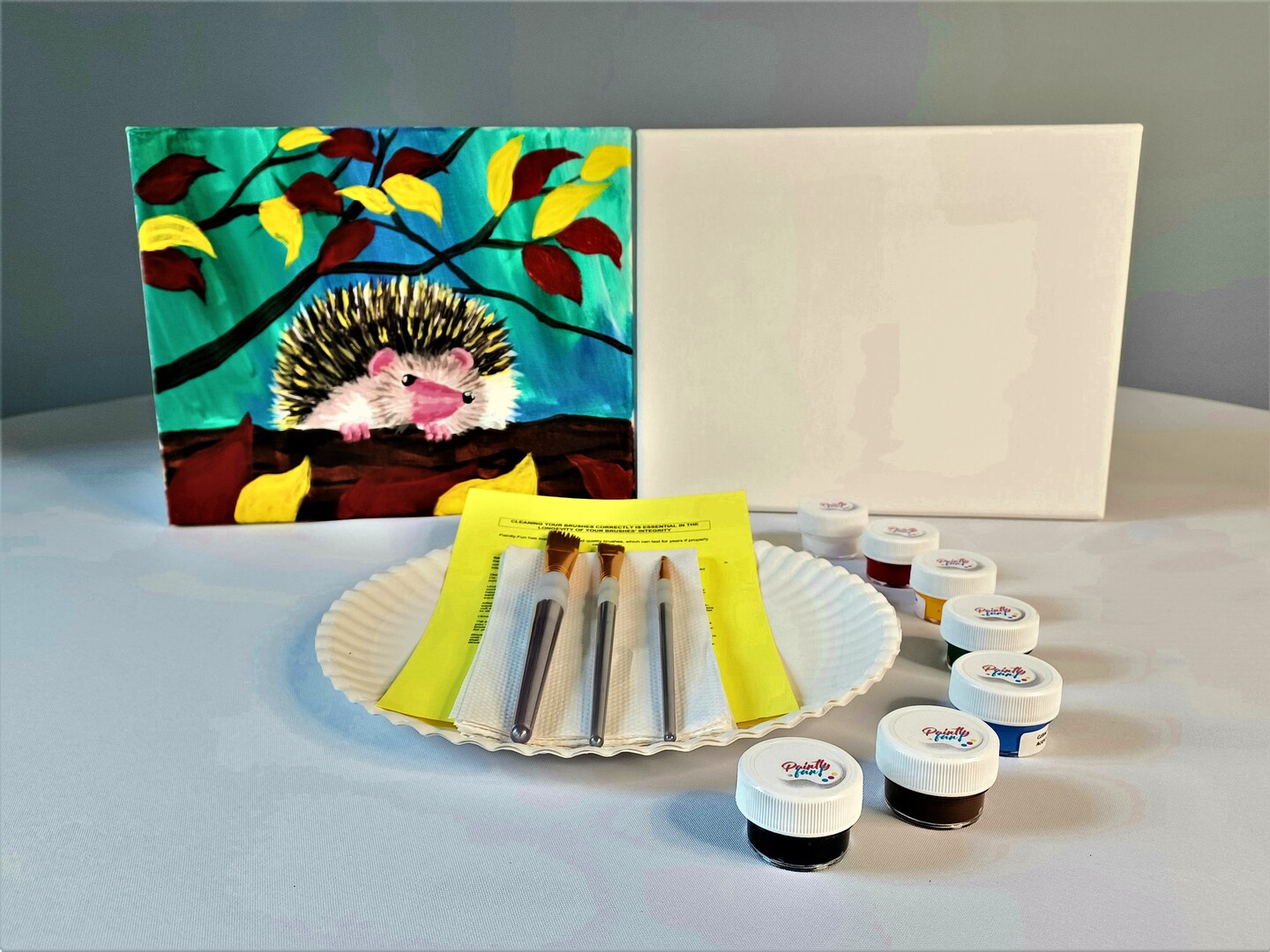 Fall Paint Kit - Henry the Hedgehog Acrylic Painting Kit & Video Lesson, DIY Craft, Beginner Painting, Paint At Home, Paint Party