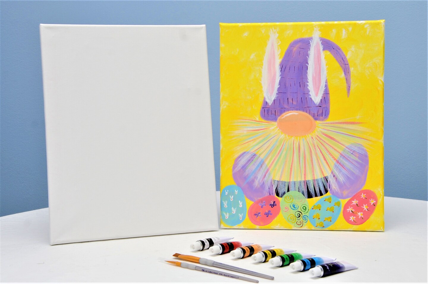 Easter Paint Kit - Hippity Hoppity Gnome Acrylic Painting Kit &#x26; Video Lesson, DIY Easter Craft, Painting Gift Set, Beginner Painting, Paint At Home, Paint Party
