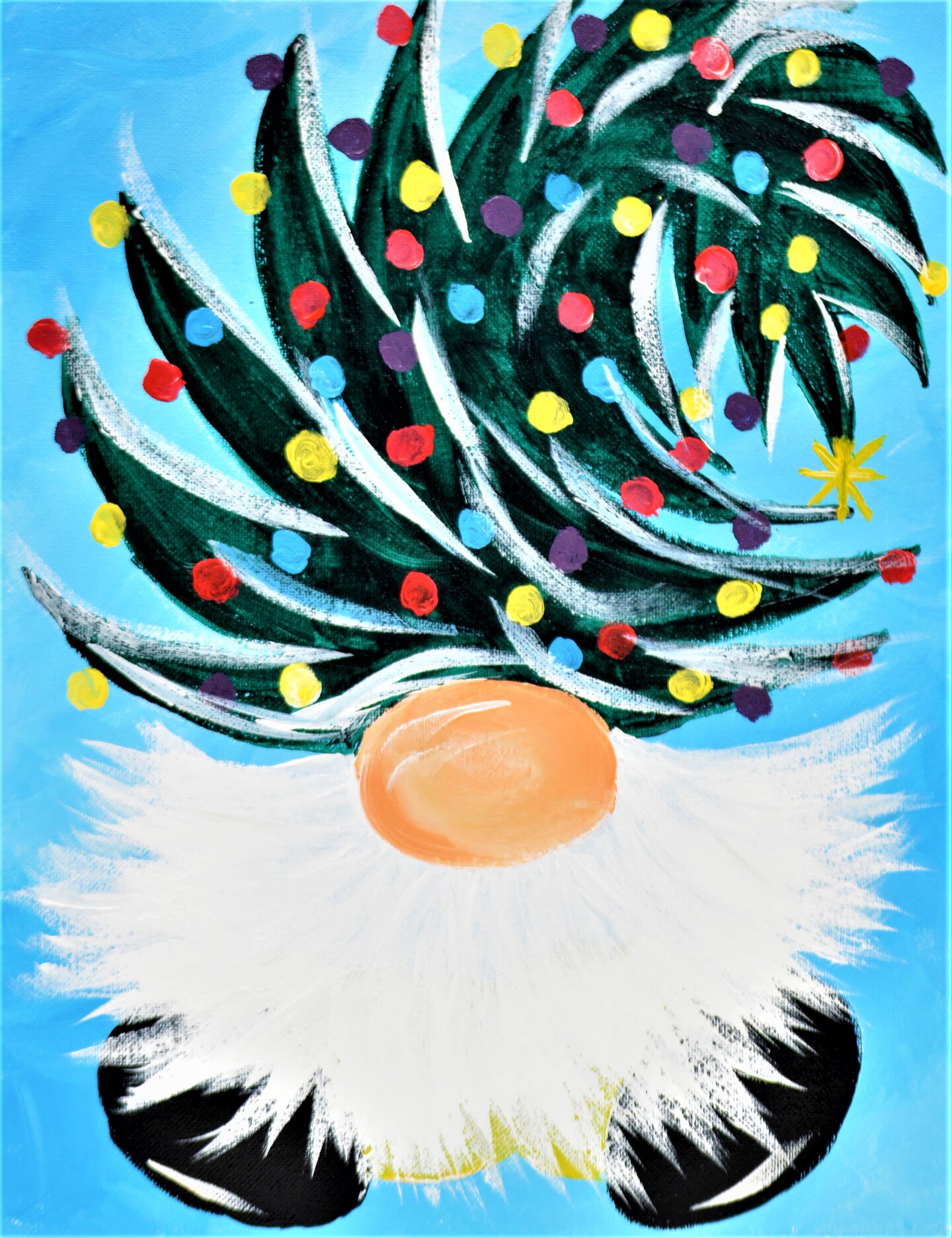 Christmas Paint Kit - Ho Ho Gnome Acrylic Painting Kit & Video Lesson, DIY Christmas Craft, Painting Gift Set, Beginner Painting, Paint Party