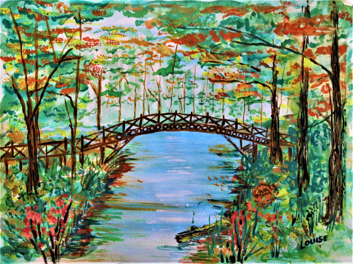 Autumn in the Park Watercolor Painting Kit & Video Lesson, Autumn Painting, DIY Canvas Art Kit