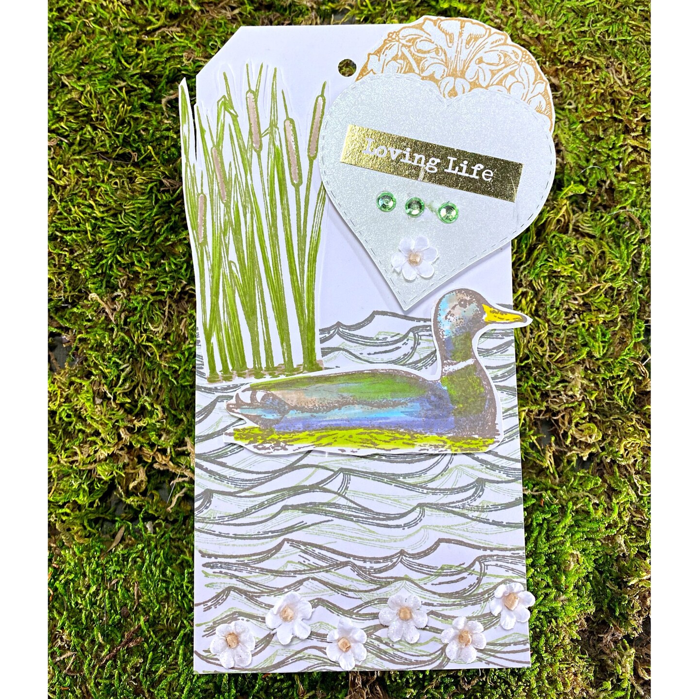 Deep Red Stamps Cattails Rubber Cling Stamp 1.5 x 3.2 inches