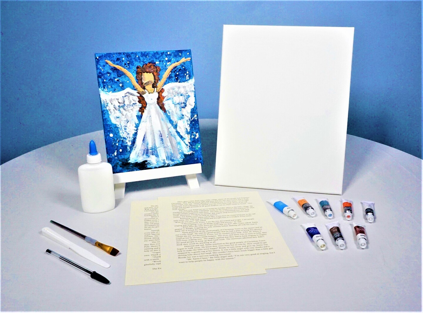 Paint Kit - The Angel Mixed Media Painting Kit &#x26; Video Lesson, DIY Craft, Beginner Painting, Paint At Home, Paint Party