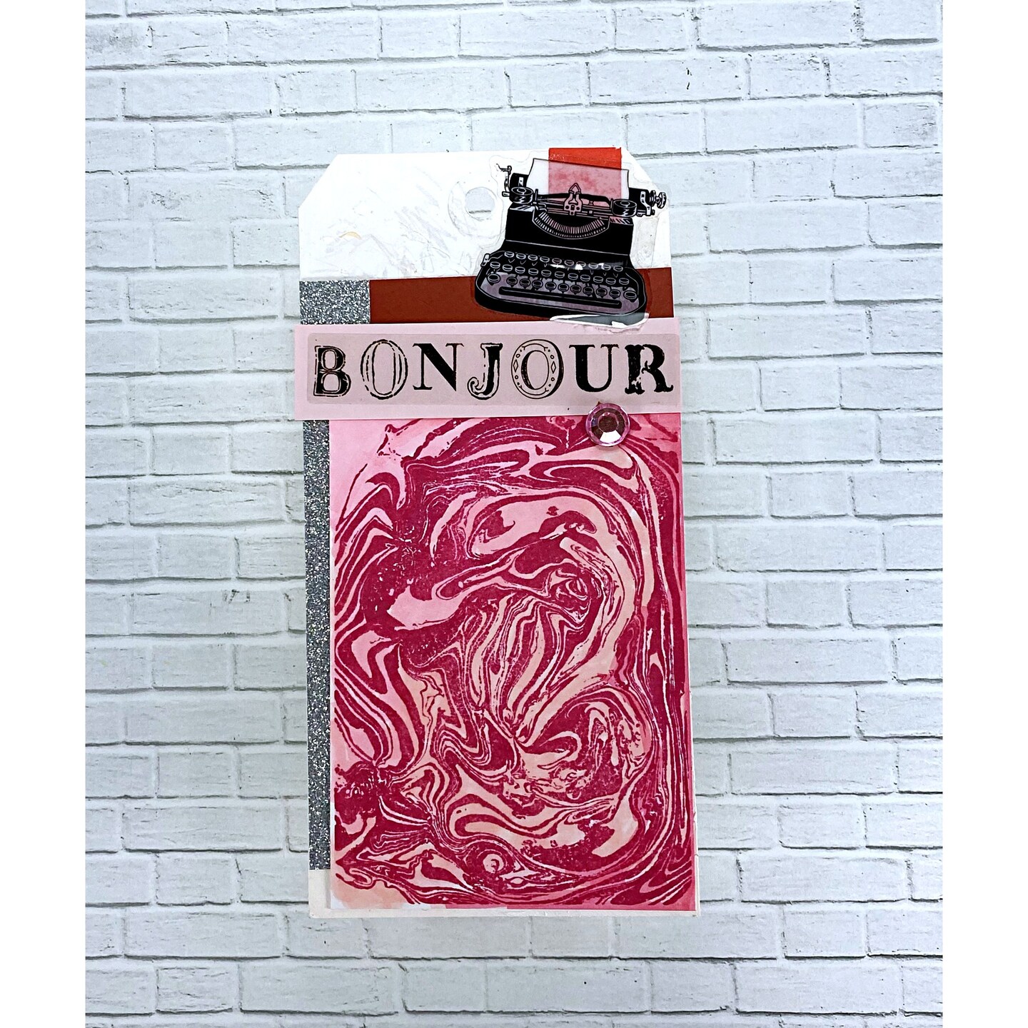 Deep Red Stamps Acrylic Pour Rubber Cling Stamp 2.9 x 4 inches