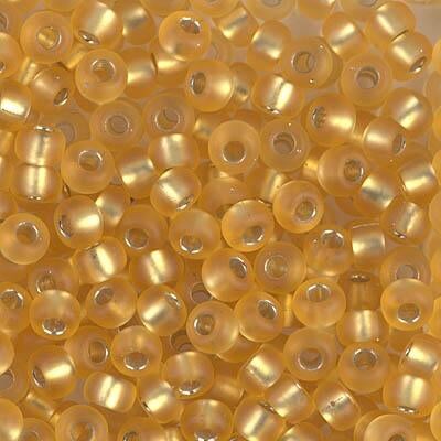 Miyuki 6 Round Seed Bead, 6-3F, Matte Silver Lined Gold | Seed Beads ...