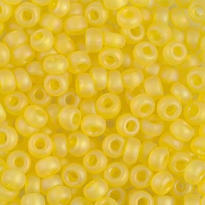 Miyuki 6 Round Seed Bead, 6-136fr, Matte Transparent Yellow Ab 