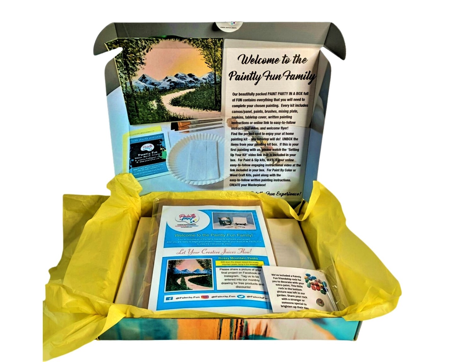 Paint Kit - Old Covered Bridge Acrylic Painting Kit & Video Lesson, DIY Craft, Autumn Paint Kit, Beginner Painting, At Home Paint Kit