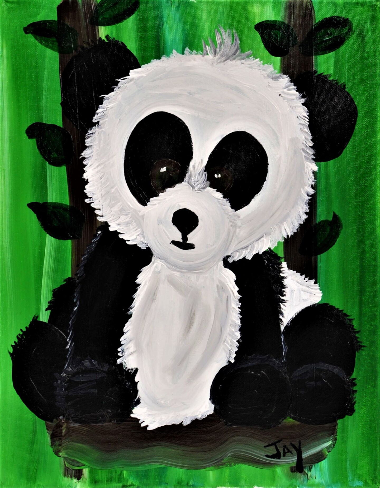 Paint Kit - PJ Panda Acrylic Painting Kit &#x26; Video Lesson - Paint and Sip At Home - Paint Party