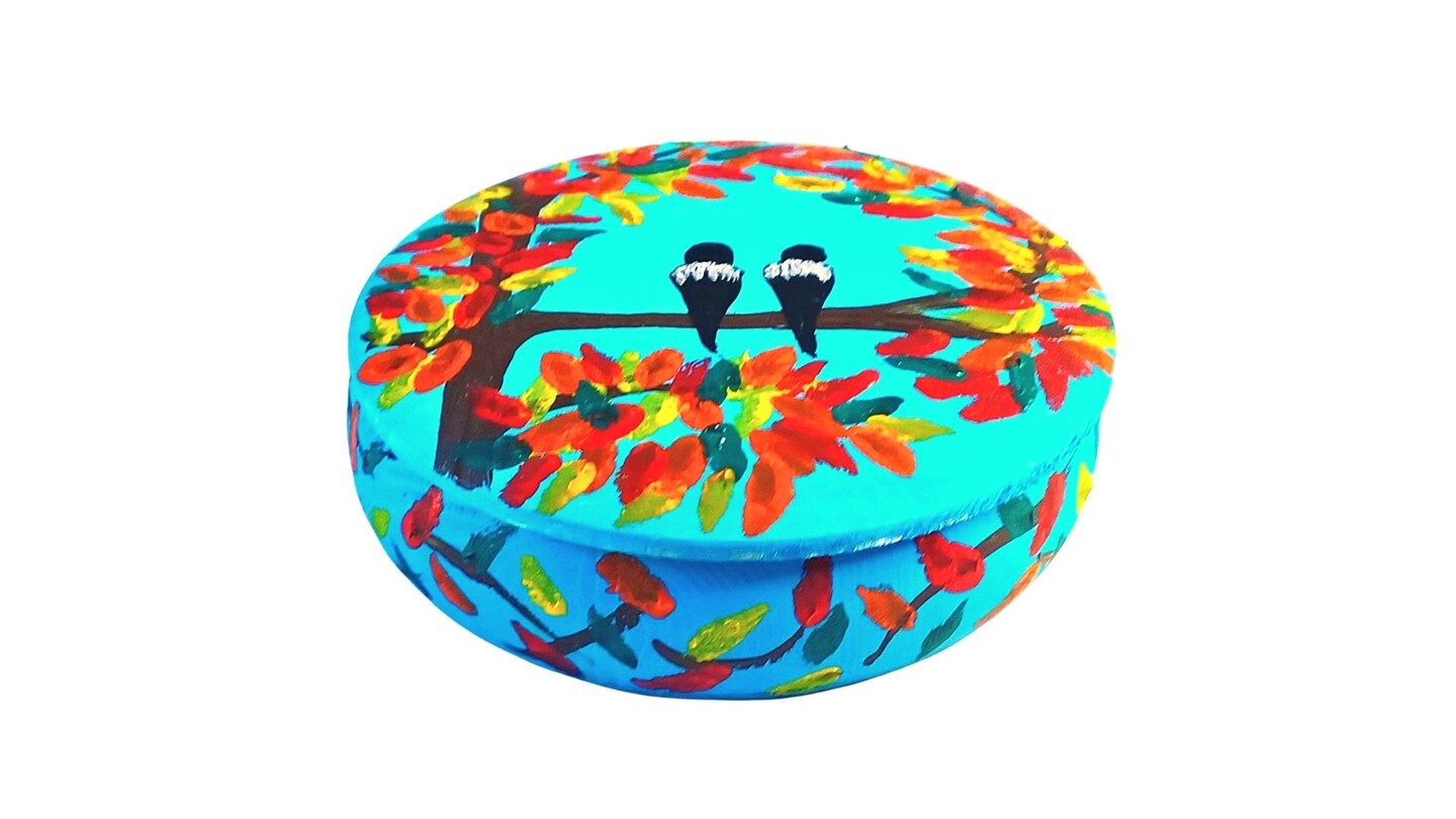 Fall Paint Kit - Autumn Lovebirds Tabletop Trinket Box Painting Kit & Video Lesson, DIY Craft, Beginner Painting, Paint At Home