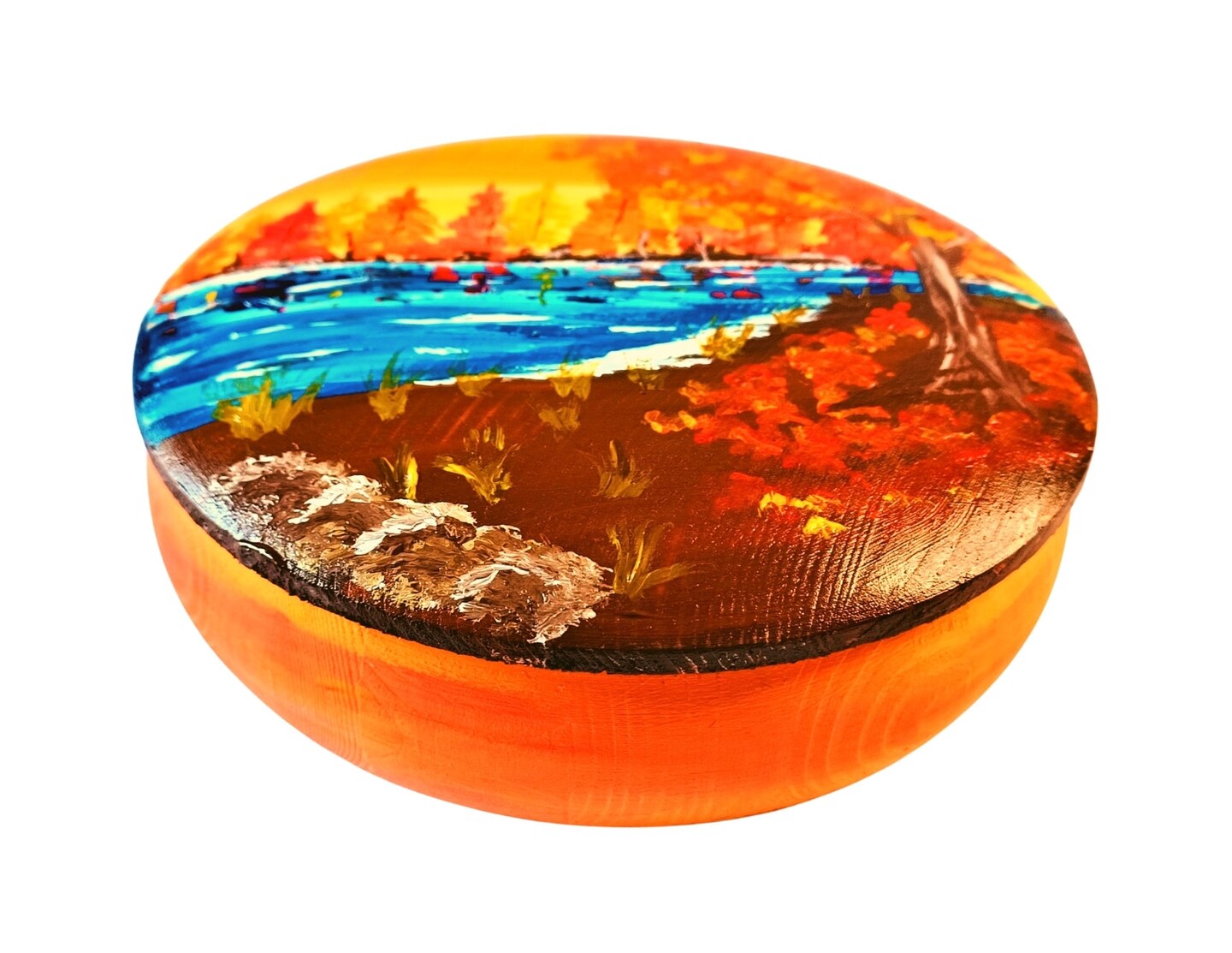 Autumn Pond Tabletop Trinket Box Painting Kit &#x26; Video Lesson