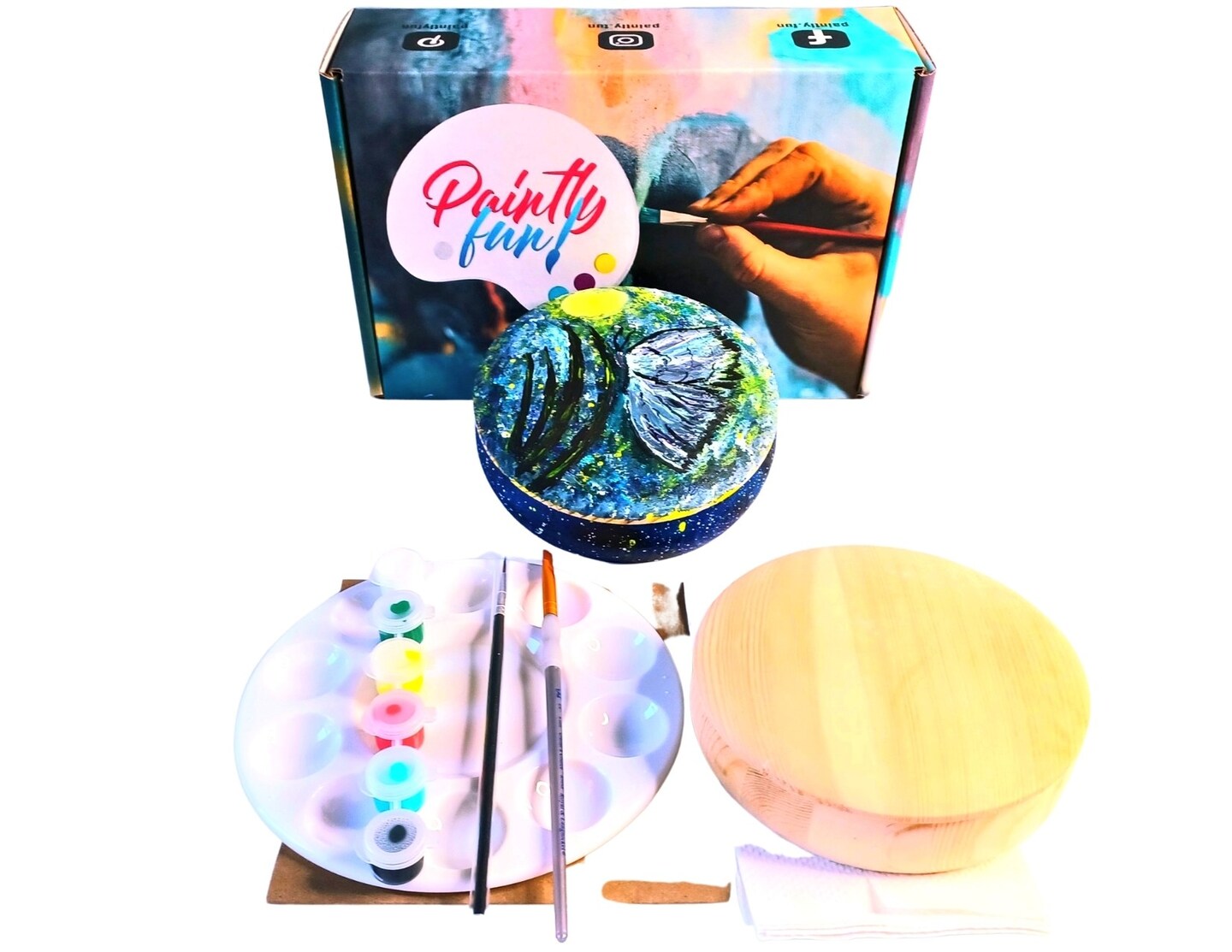 Butterfly Tranquility Tabletop Trinket Box Painting Kit &#x26; Video Lesson