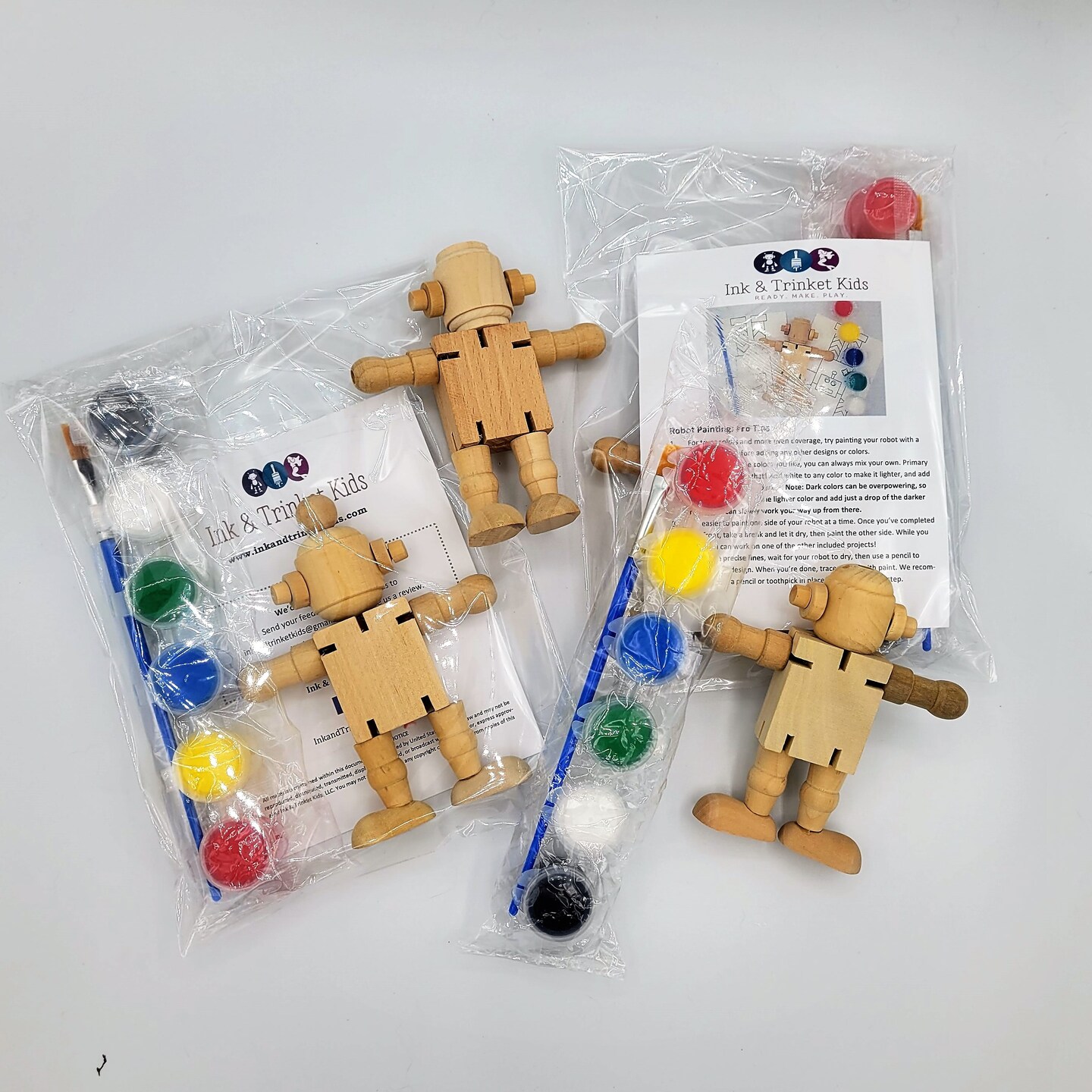 Ink and Trinket Kids DIY Robot Craft Kit, Individually Packaged Party Favor