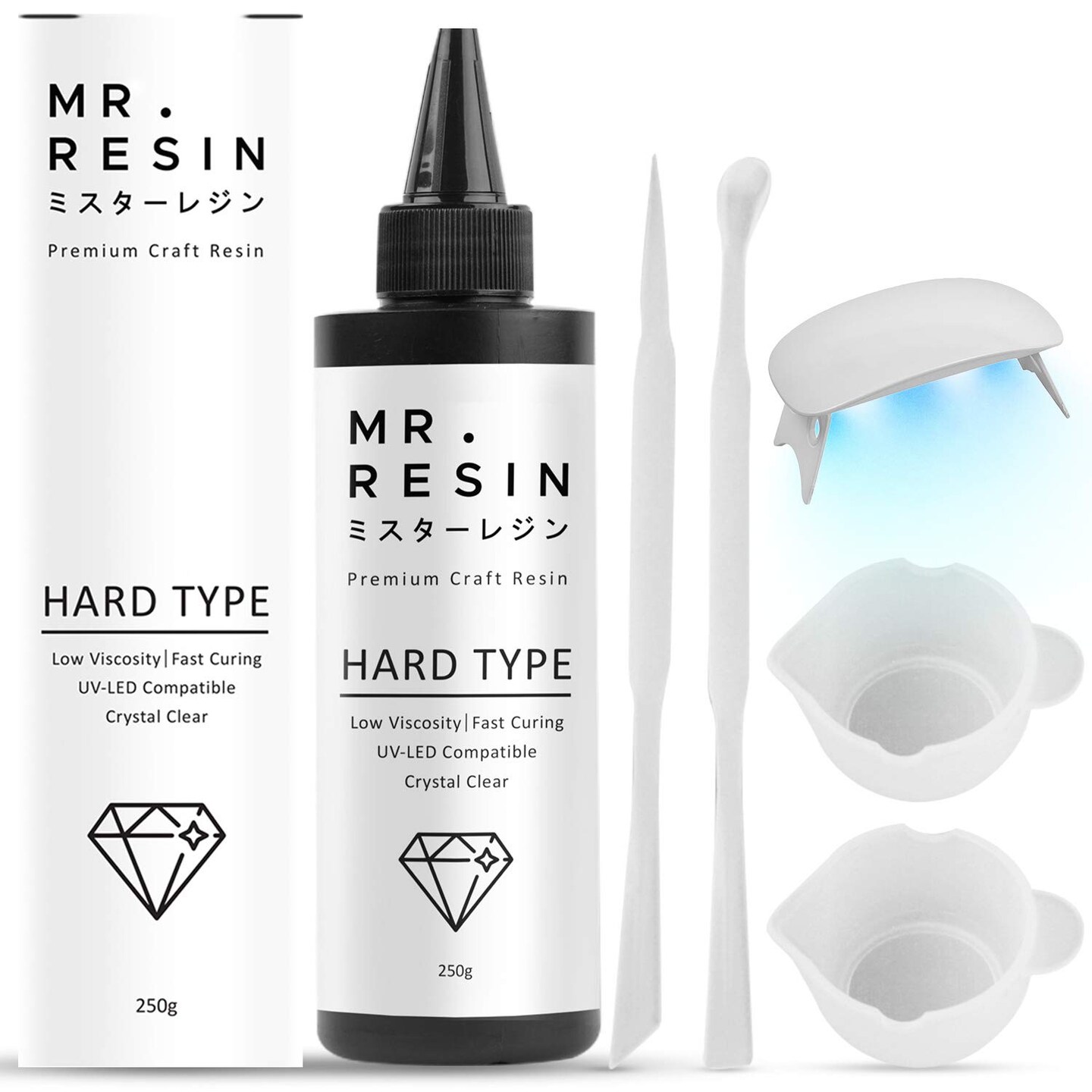 UV Resin Kit - Mr. Resin 250g Crystal Clear Resin (Starters Kit) + Light Included!