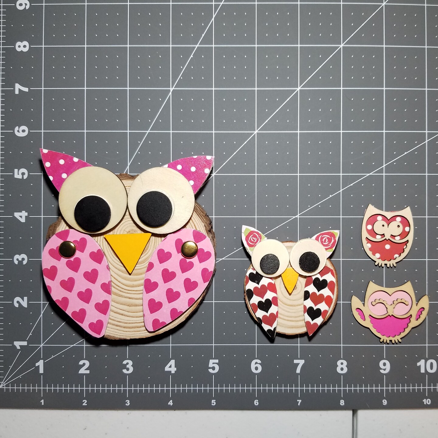 Ink and Trinket Kids Valentine&#x27;s Day Owl Decoupage Craft Kit, Natural Wood