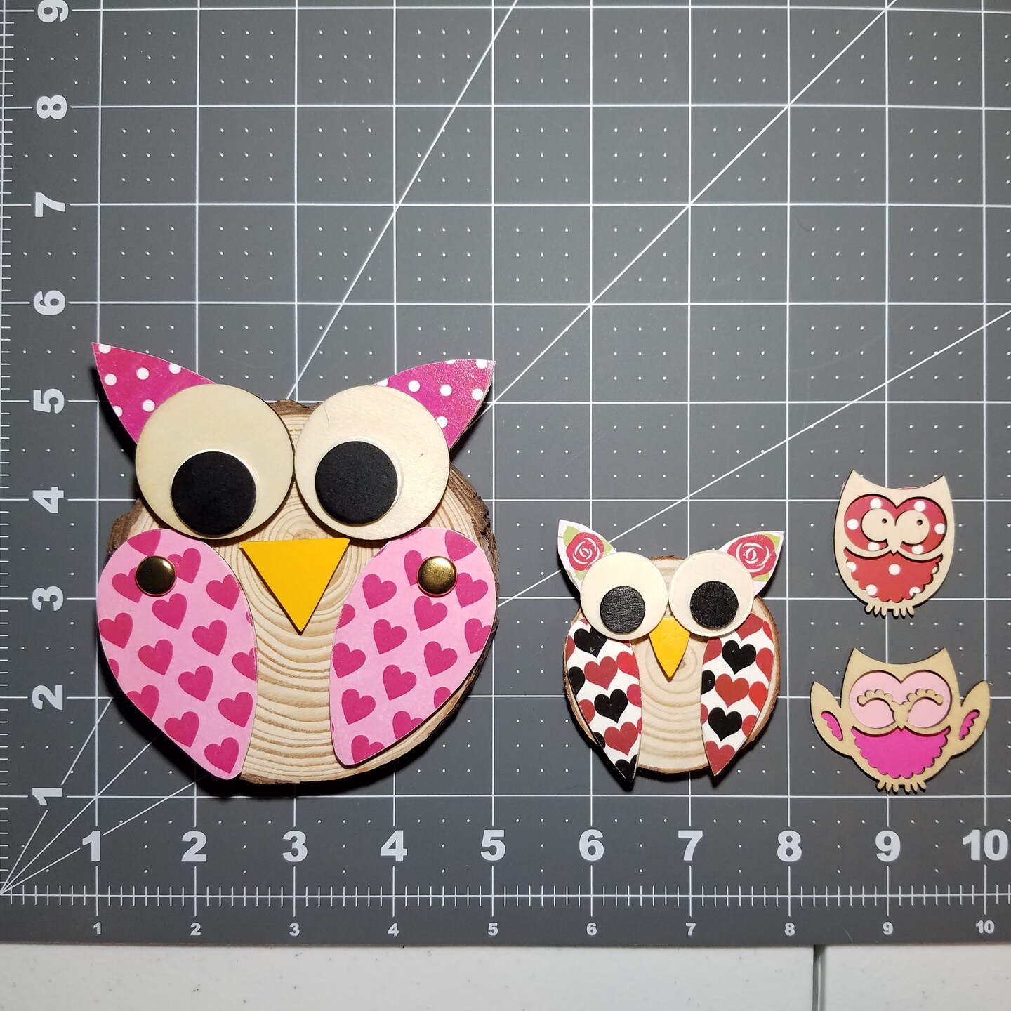 Ink and Trinket Kids Valentine's Day Owl Decoupage Craft Kit, Natural Wood