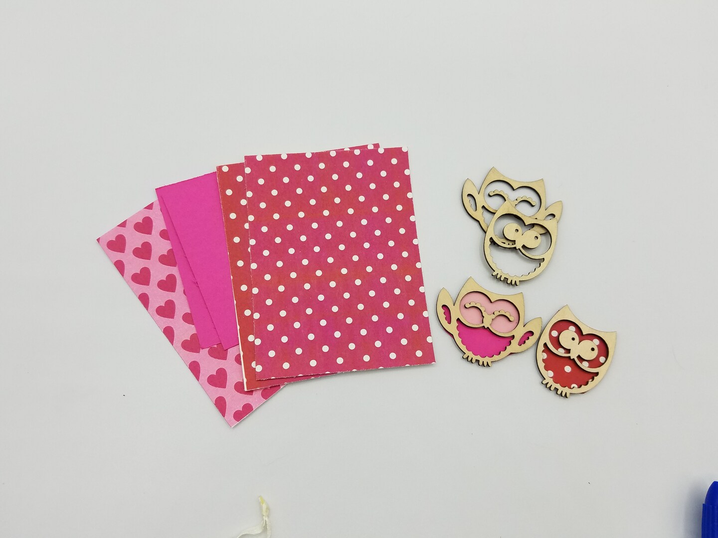 Ink and Trinket Kids Valentine's Day Owl Decoupage Craft Kit, Natural Wood