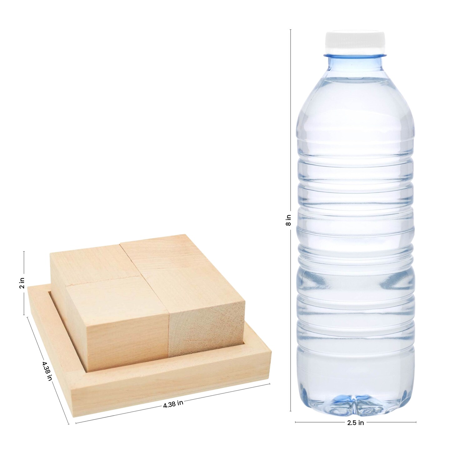 DIY Wood Block Puzzle, 1-3/4 inch Wood Cubes in Wood Tray, 4 or 9 Pieces | Woodpeckers